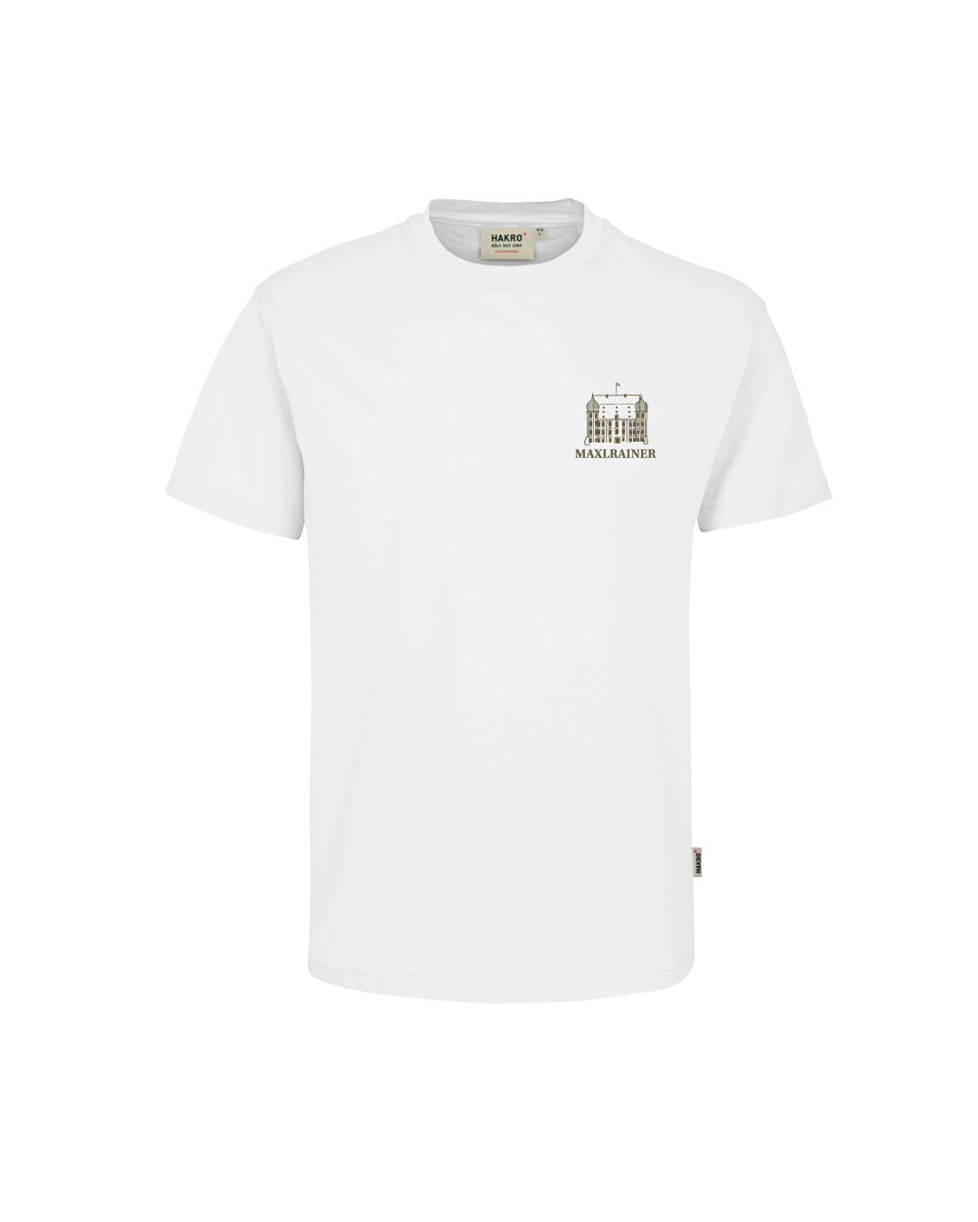 T-Shirt Schloss "MAXLRAINER" in weiß