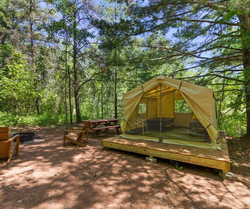 cabin tent campsite True North Basecamps Minnesota