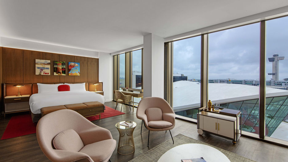 Hotel room with view in TWA Hotel - JFK Airport, New York