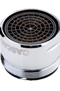 Tap accessories and Taps spares. Chrome-plated water-saving tap aerator with a threaded inlet, designed to regulate water flow and improve efficiency.
