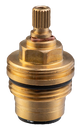 Brass tap cartridge with a threaded base and a spindle top, designed for smooth operation and replacement in various taps.