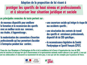La loi sur le statut de sportif de haut niveau adoptée