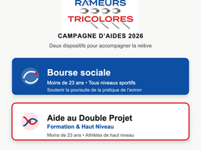Les deux aides Rameurs Tricolores ouvertes aux candidatures jusqu’au 30 septembre