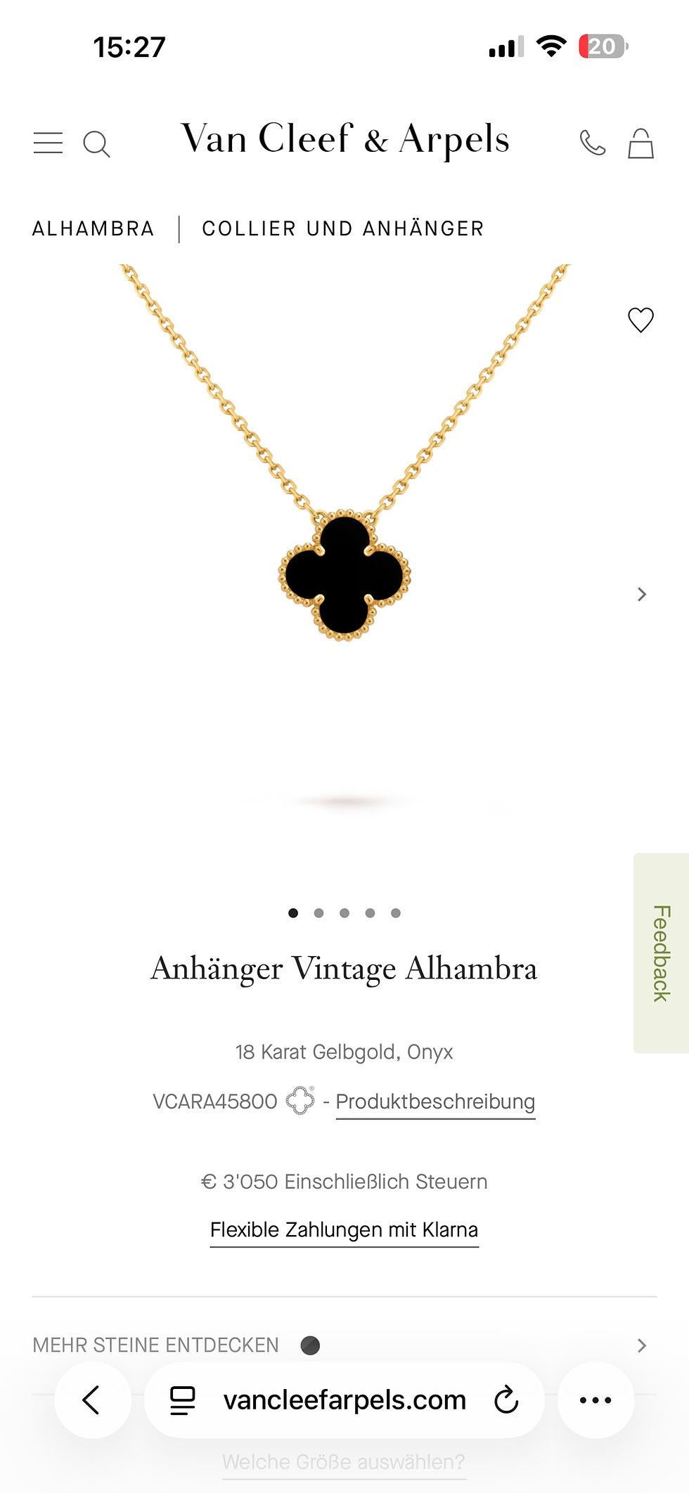 Thumbnail: Vancleef Necklace Vintage Alhambra