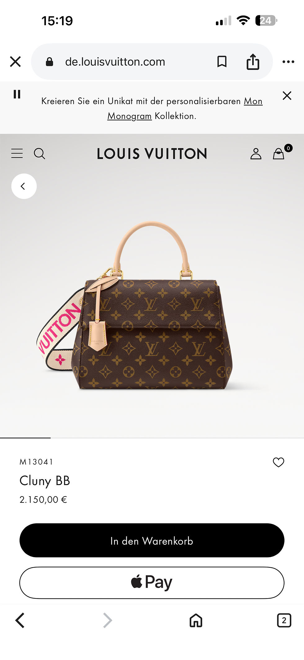 Thumbnail: Louis Vuitton Clunny BB Bag