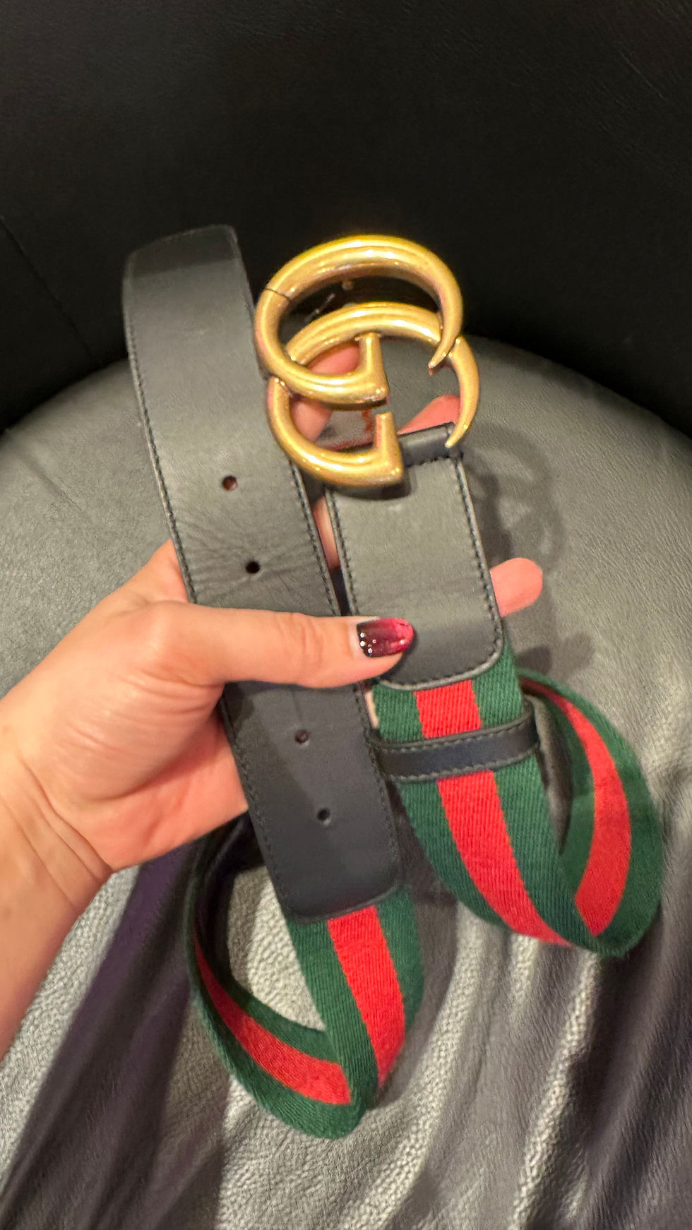 Hình thu nhỏ: Gucci belt size 80cm