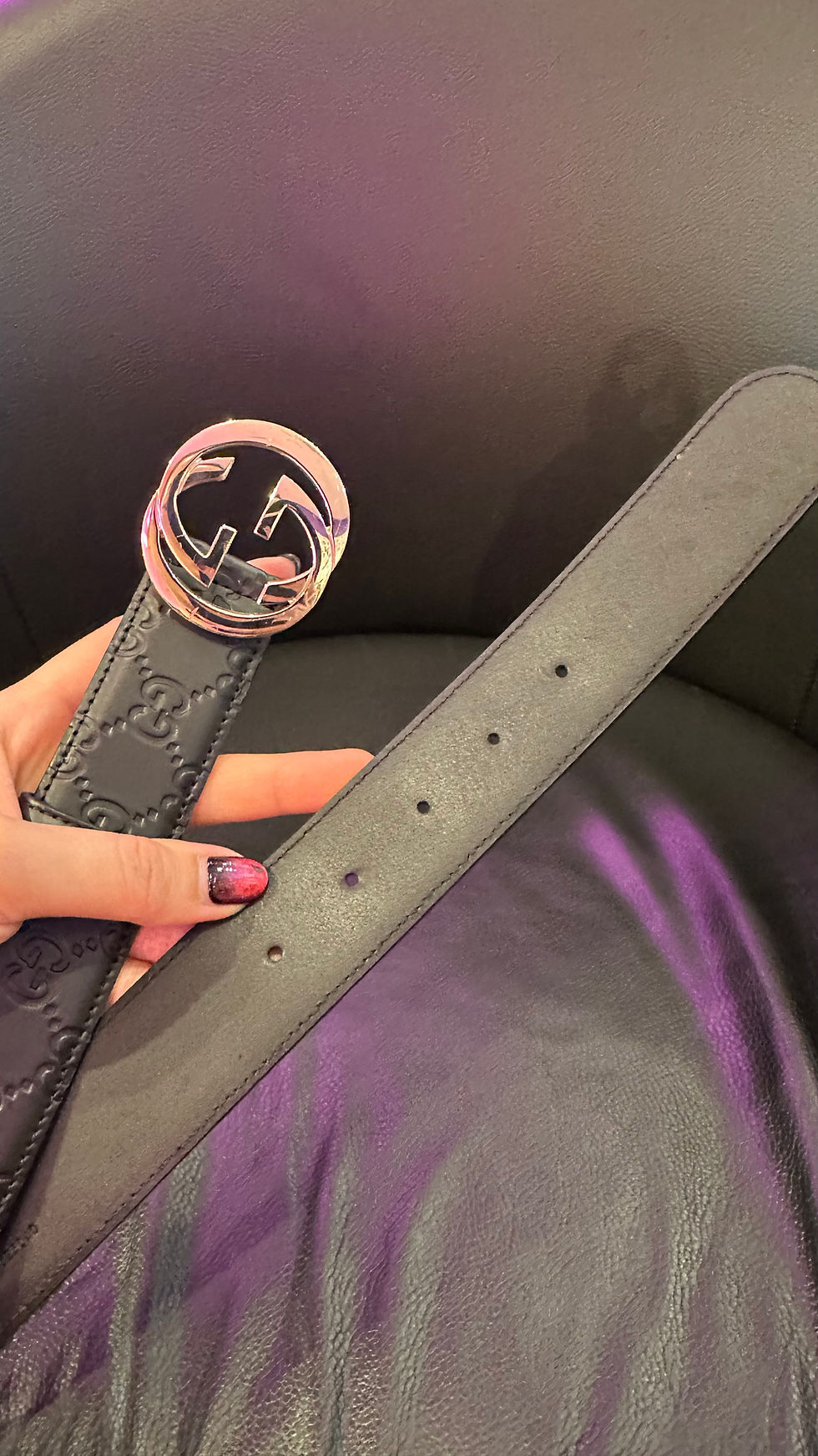 Thumbnail: Gucci belt leather size 110cm