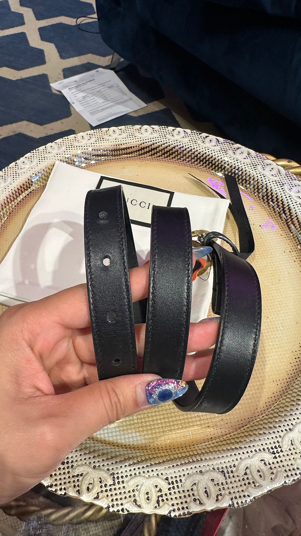 Miniaturbild: Gucci belt size 1,3cm x 85cm