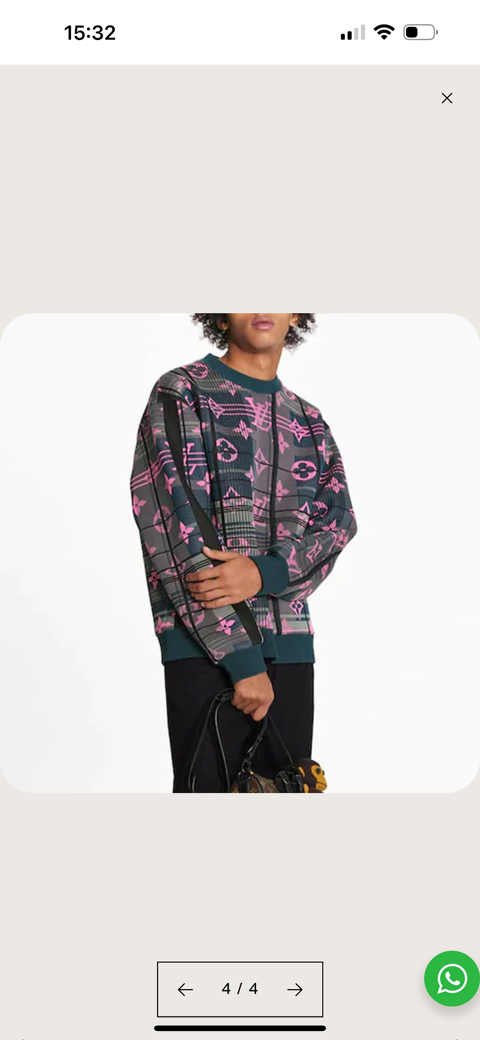 Thumbnail: Louis Vuitton Tartan Karo Jacquard Sweatshirt size L