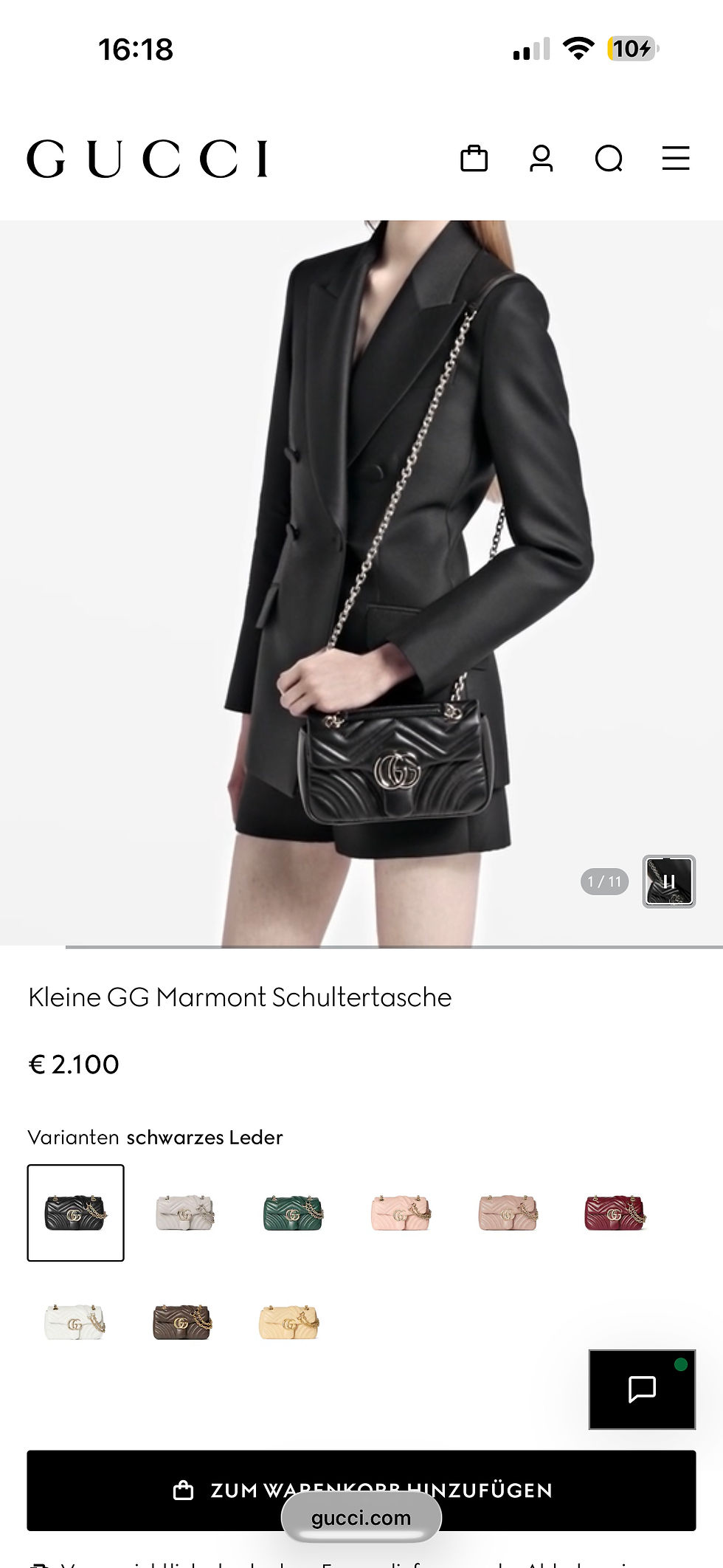 Thumbnail: Gucci small marmont bag