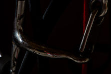Close-up of a bit against a black background