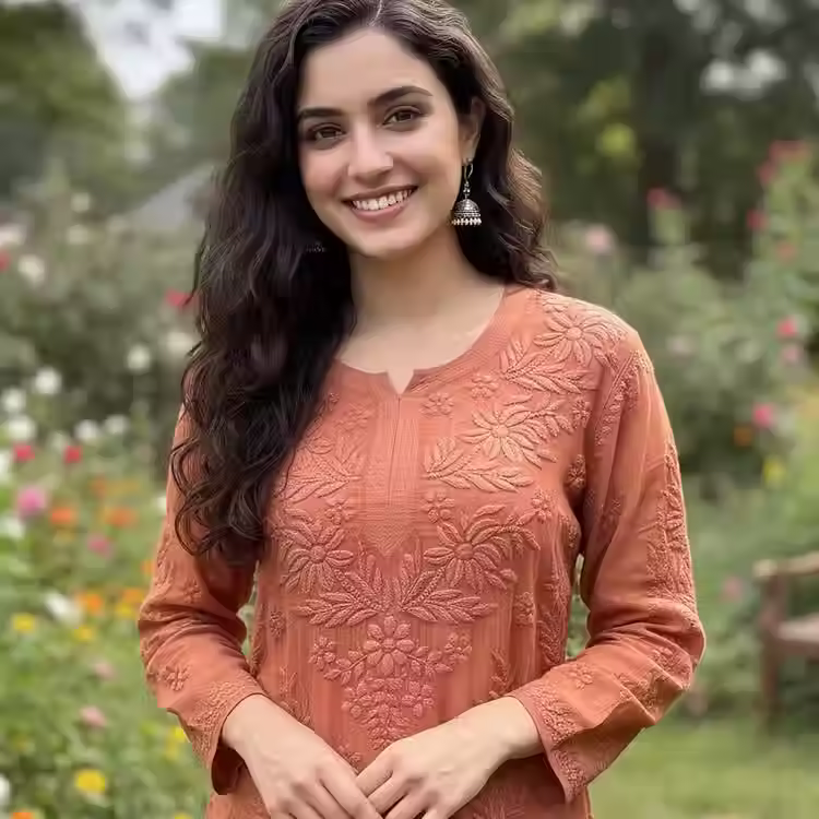 Thumbnail: Viscose Long Chikankari Kurti