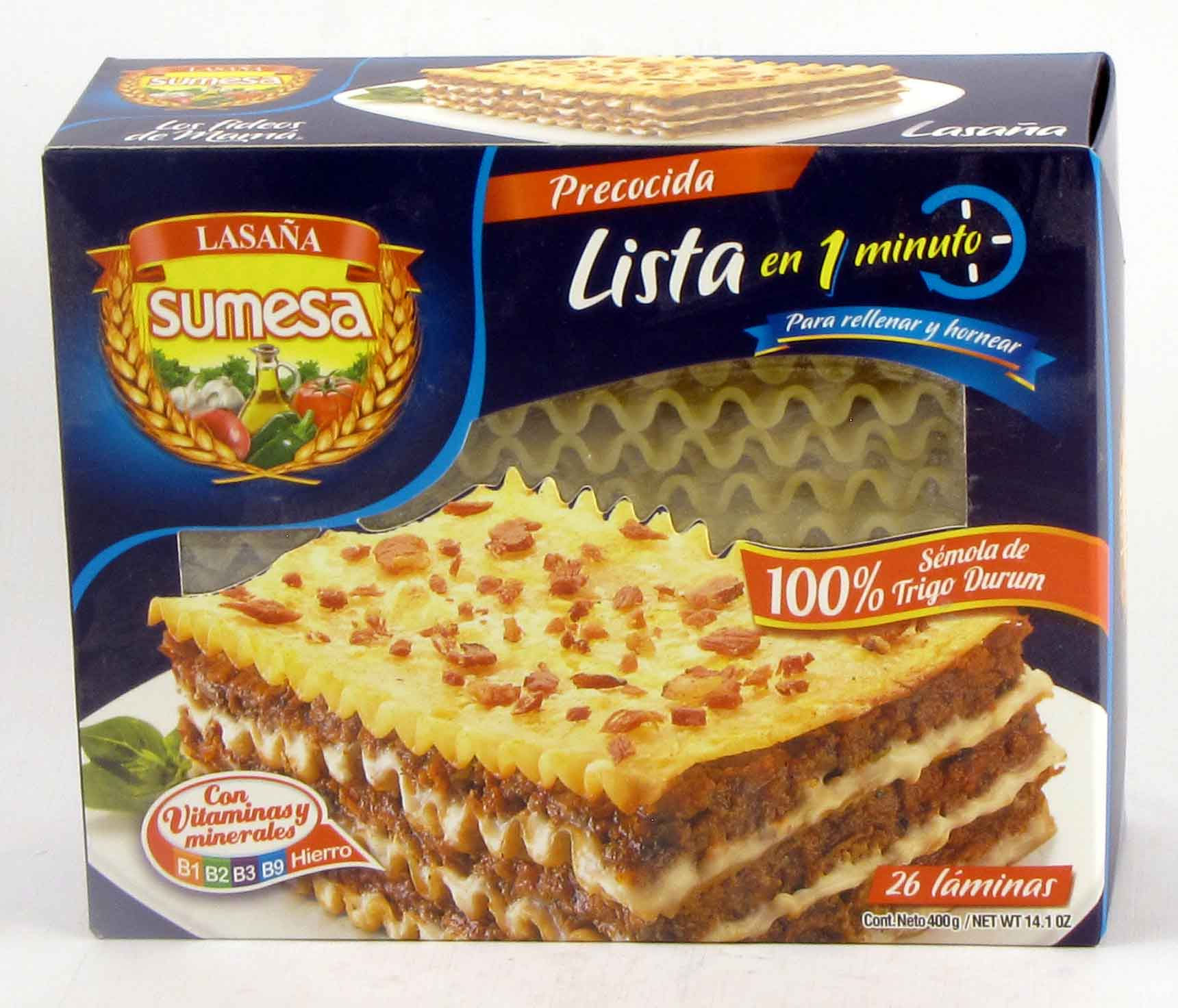 Lasaña Precocida Sumesa