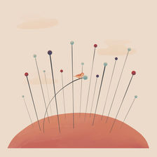 Procreate Artmesh Pin Cushion Sparrow