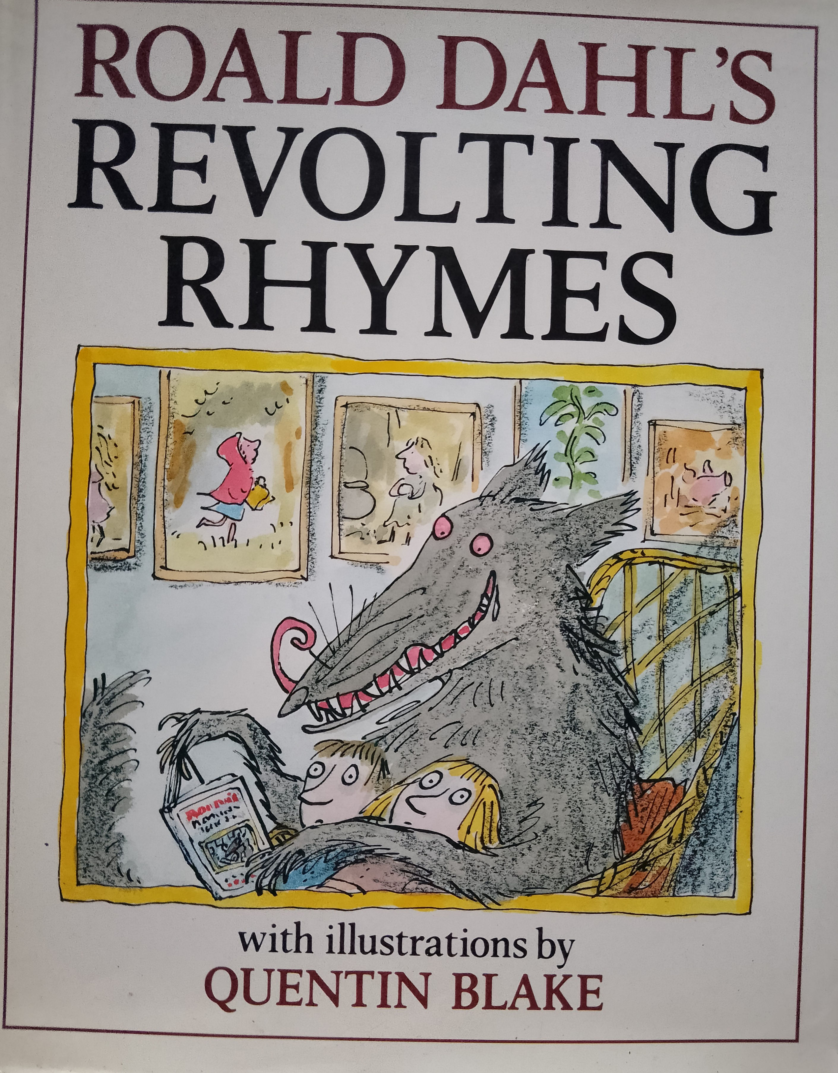 Roald Dahl's Revolting Rhymes book cover: wolf and children