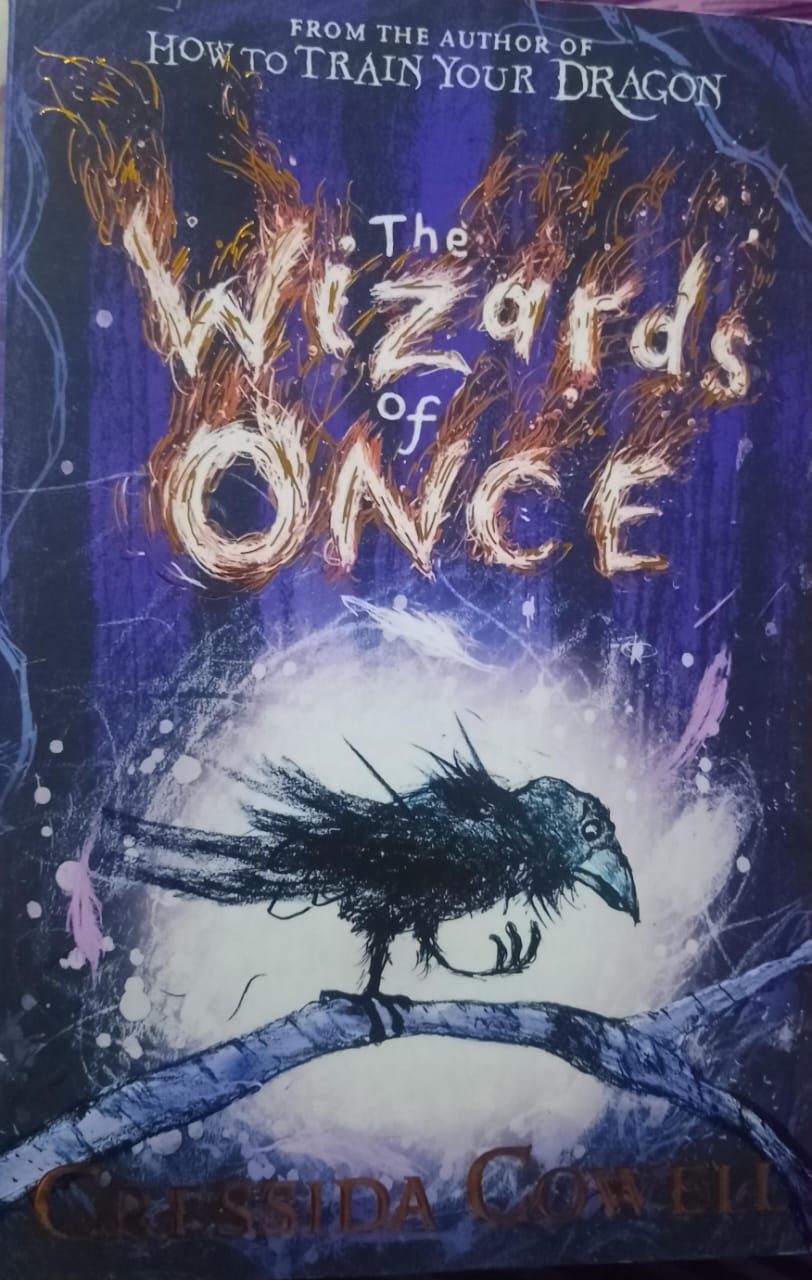 Book cover: The Wizards of Once; a raven sits on a branch