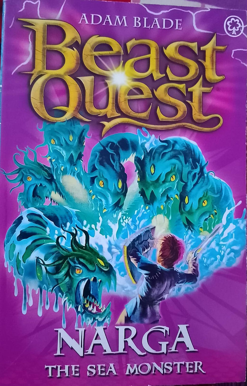 Book cover: Beast Quest, boy battles multi-headed sea serpents