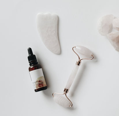 Rose quartz face roller and guasha with