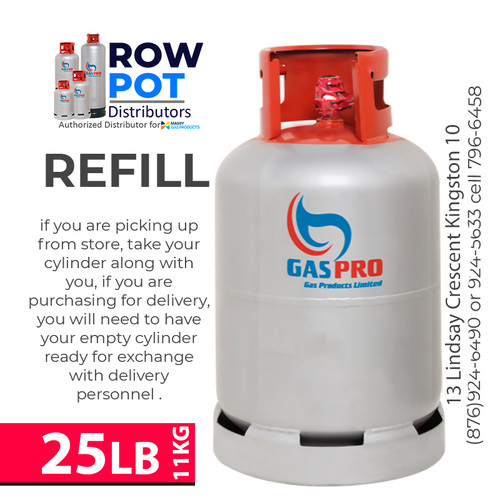 REFILL 25LB GAS PRO LPG 11KG CYLINDER Rowpotdist
