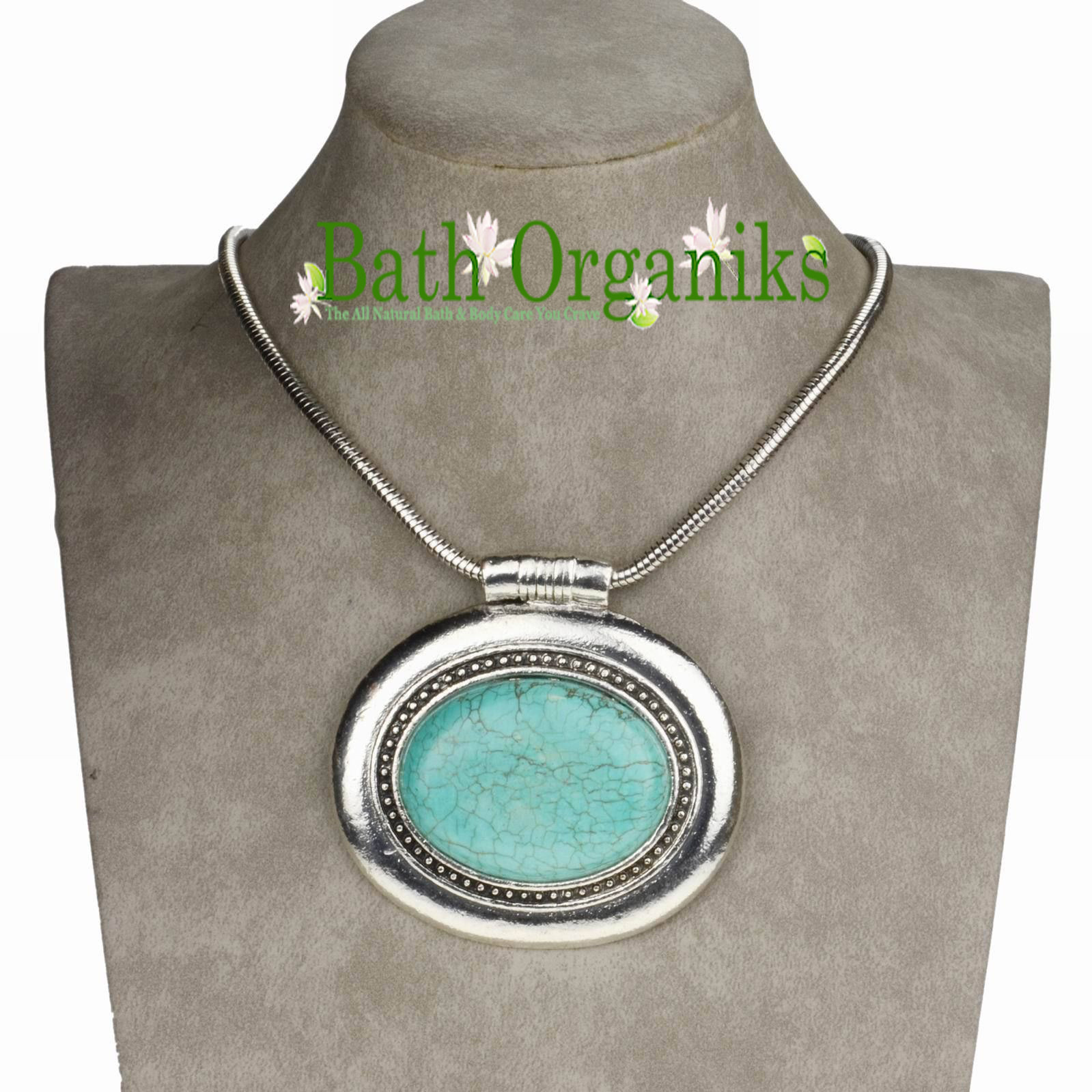 Vintage Oval Bubble Pendant Charm Bohemian Chain
