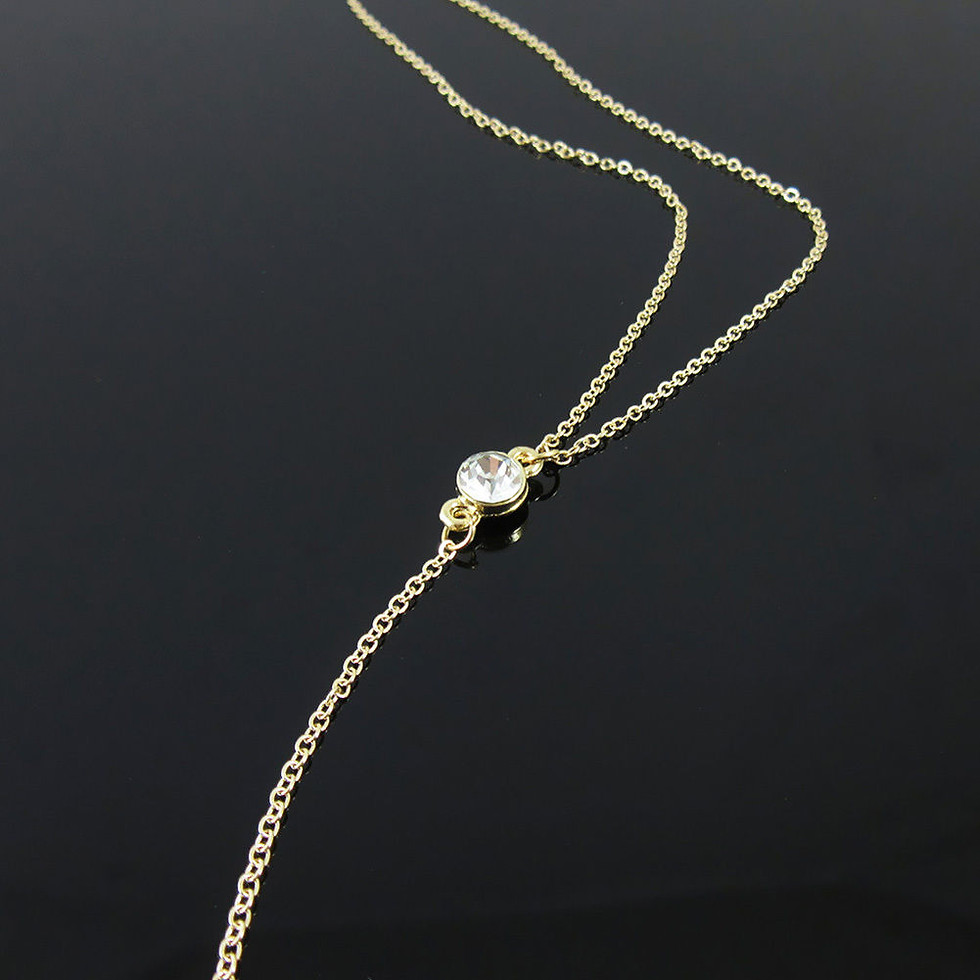 Thumbnail: Pendant Chain Crystal Choker Bib Statement Piece
