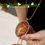 Thumbnail: Sunset Amber Long Drop Hollow Rhinestone Necklace