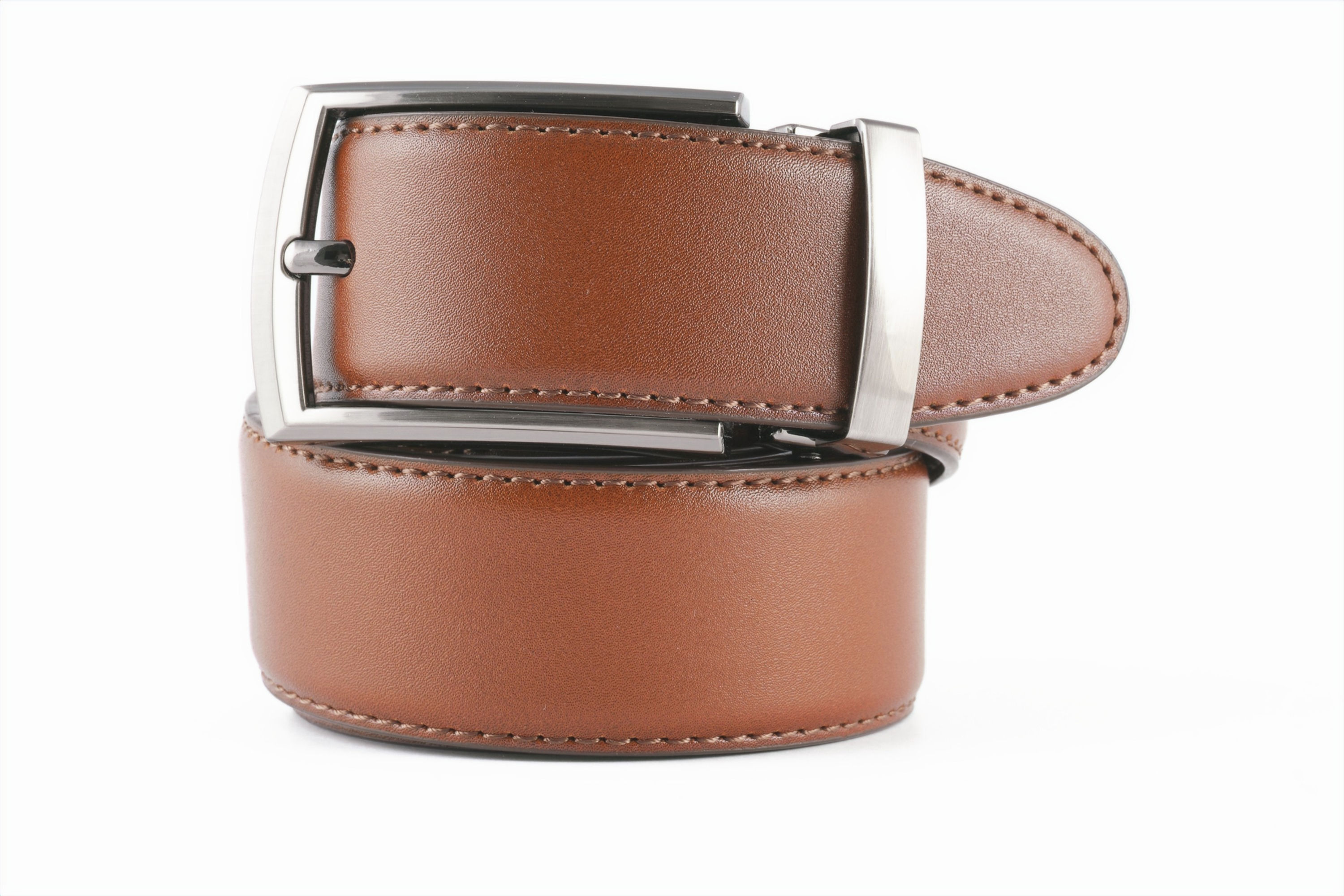Ceinture en cuir réversible camel