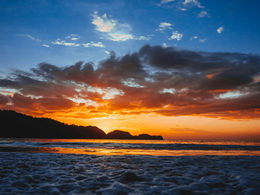 Dramatic beach sunset