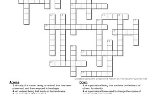 HALLOWEEN CROSSWORD PUZZLE Created by Christiana Stan