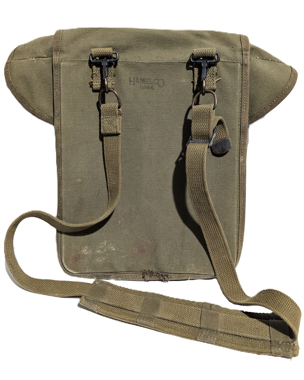 Thumbnail: Original WWII USMC M1938 Map Dispatch Case – Hamelco 1944 – Canvas Field Bag