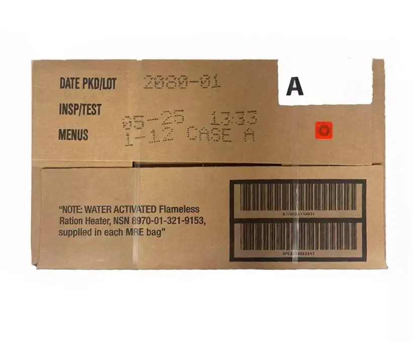 US Military Case of 12 MREs (Meal, Ready to Eat) - Insp. 08/25 or Later