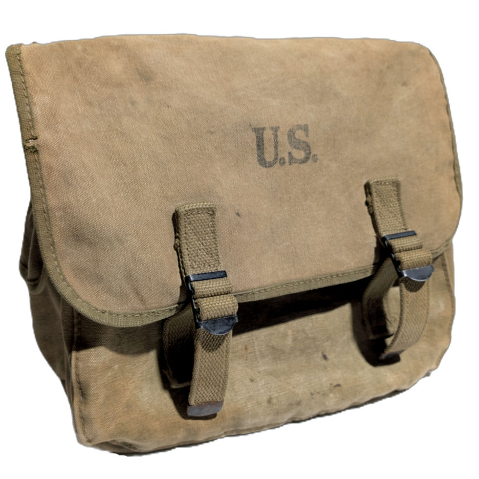 Vintage WWII '44 U.S. Army M-1936 Khaki Canvas Musette Bag - Atlantic Products
