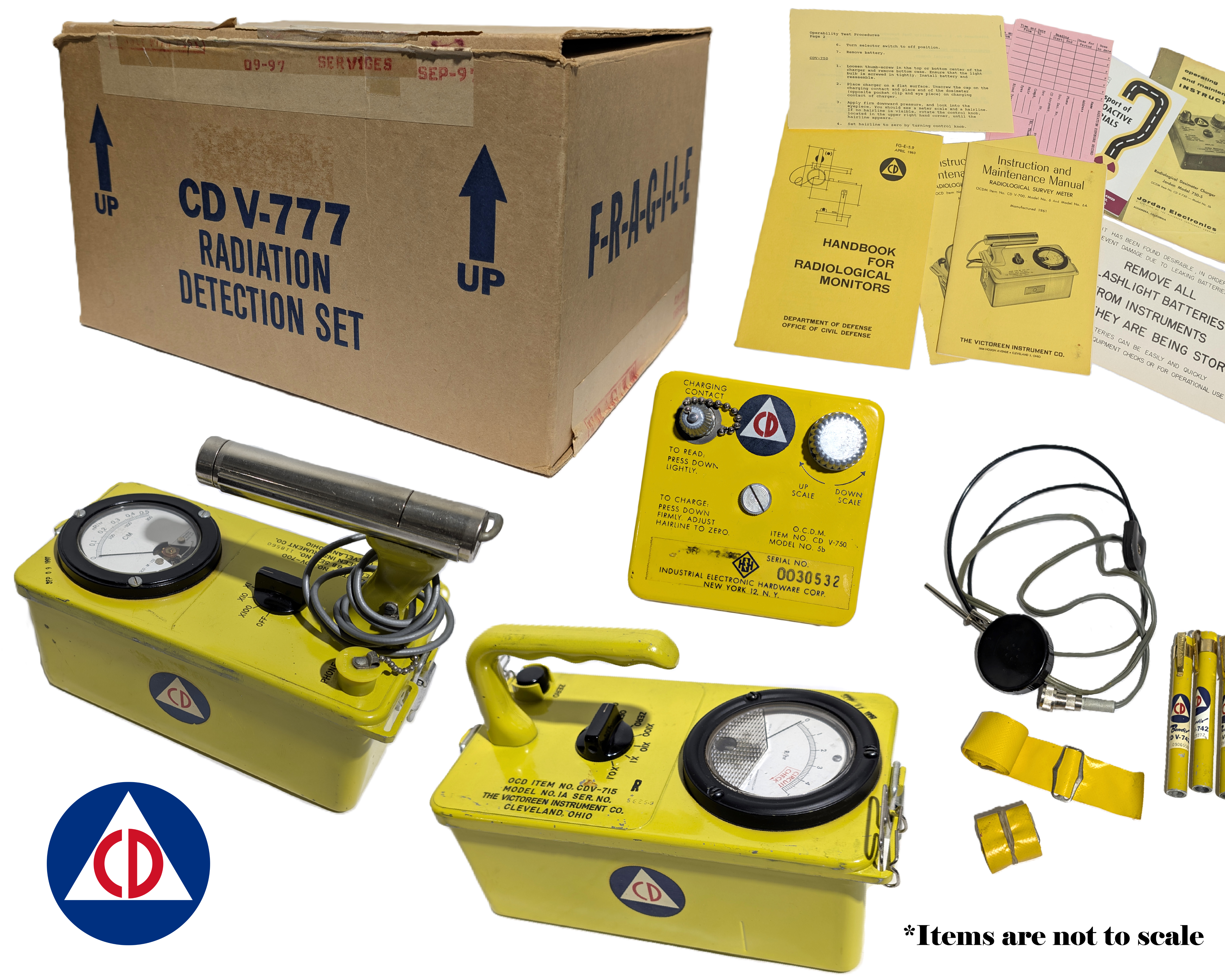 NOS USGI CD V-777 Radiation Detection Set w/ Box, Manuals, CDV-700, 715, & 750