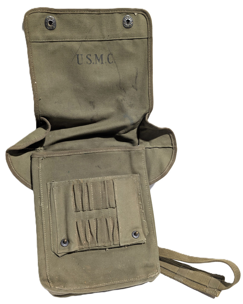 Thumbnail: Original WWII USMC M1938 Map Dispatch Case – Hamelco 1944 – Canvas Field Bag
