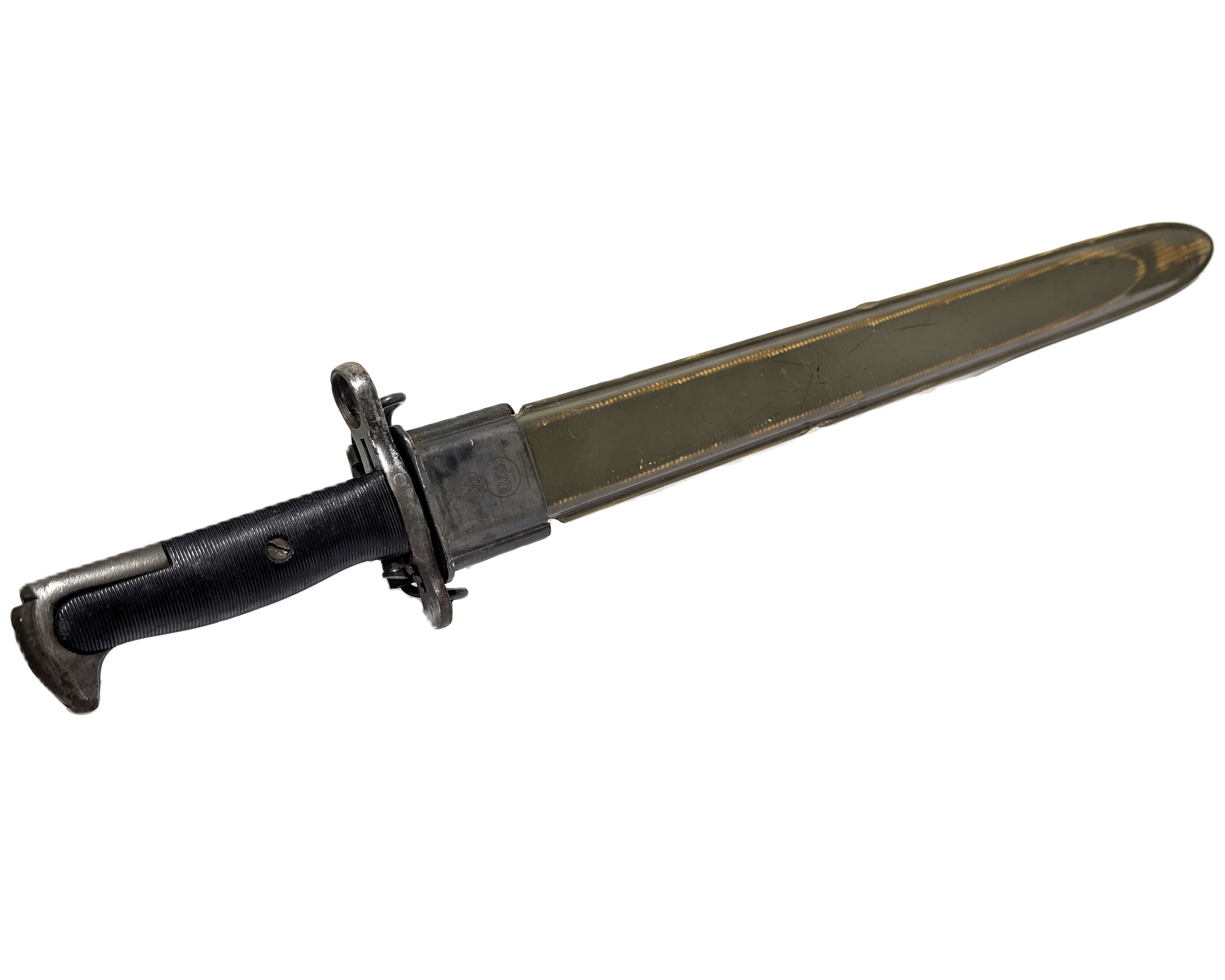 WWII U.S. M1905 Bayonet - Oneida OL 1942, 16-Inch Pattern w/ M3 Scabbard