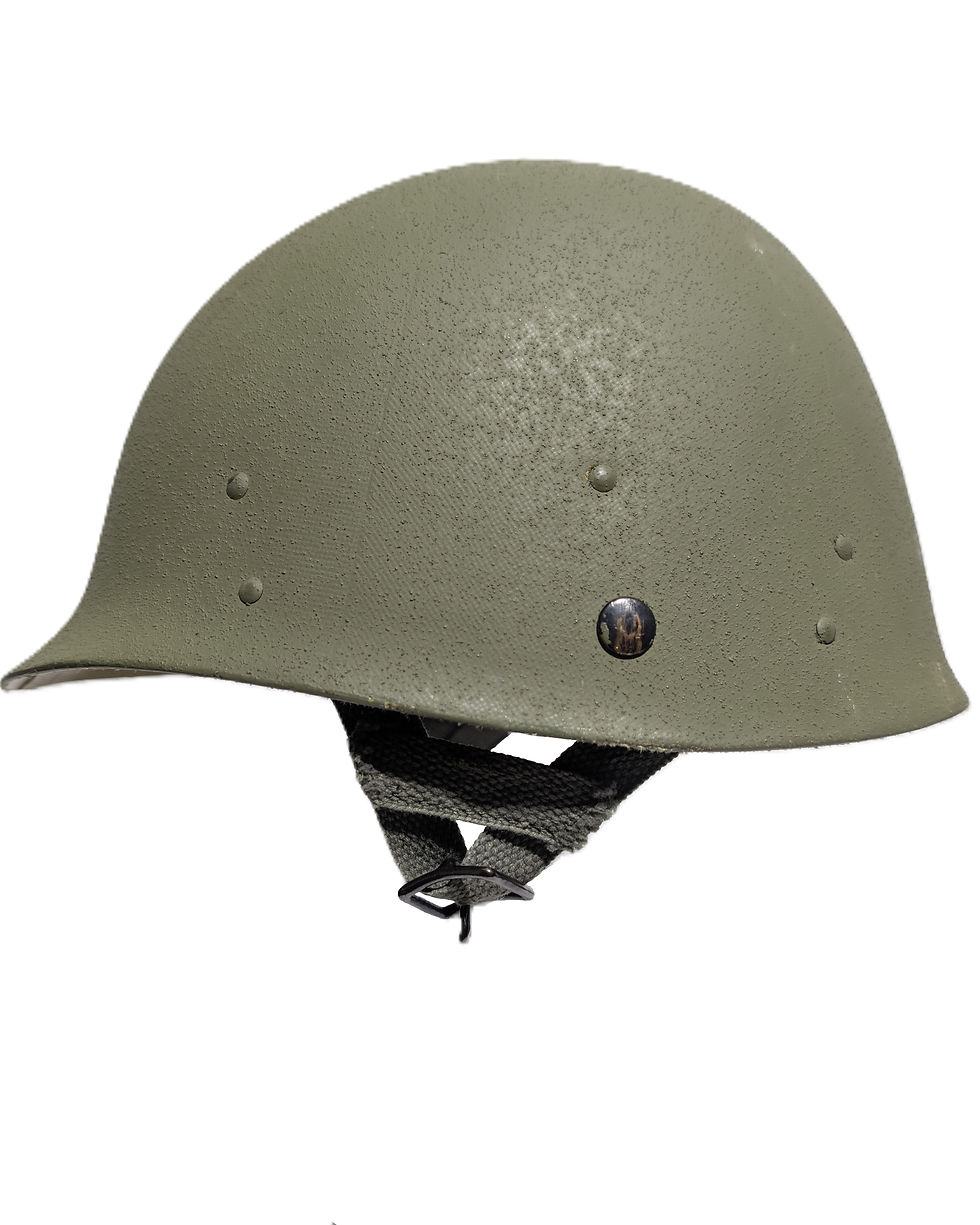 Thumbnail: USGI M1 Helmet w/ Paratrooper A-Yoke Liner, Leather Band, M81 Cover & Cat Eyes