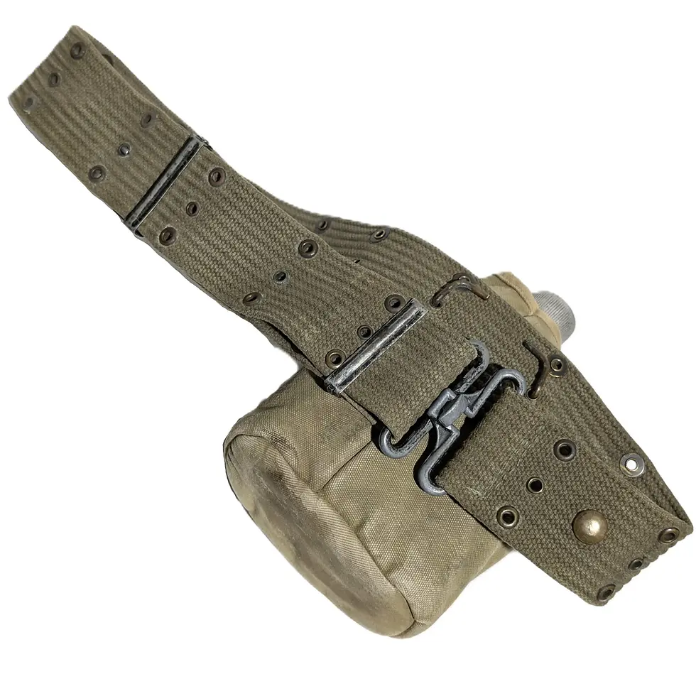 Thumbnail: WWII US Army Canteen Set (1918 Canteen / 1942 Cover / 1943 Cup) w/ M1942 Belt