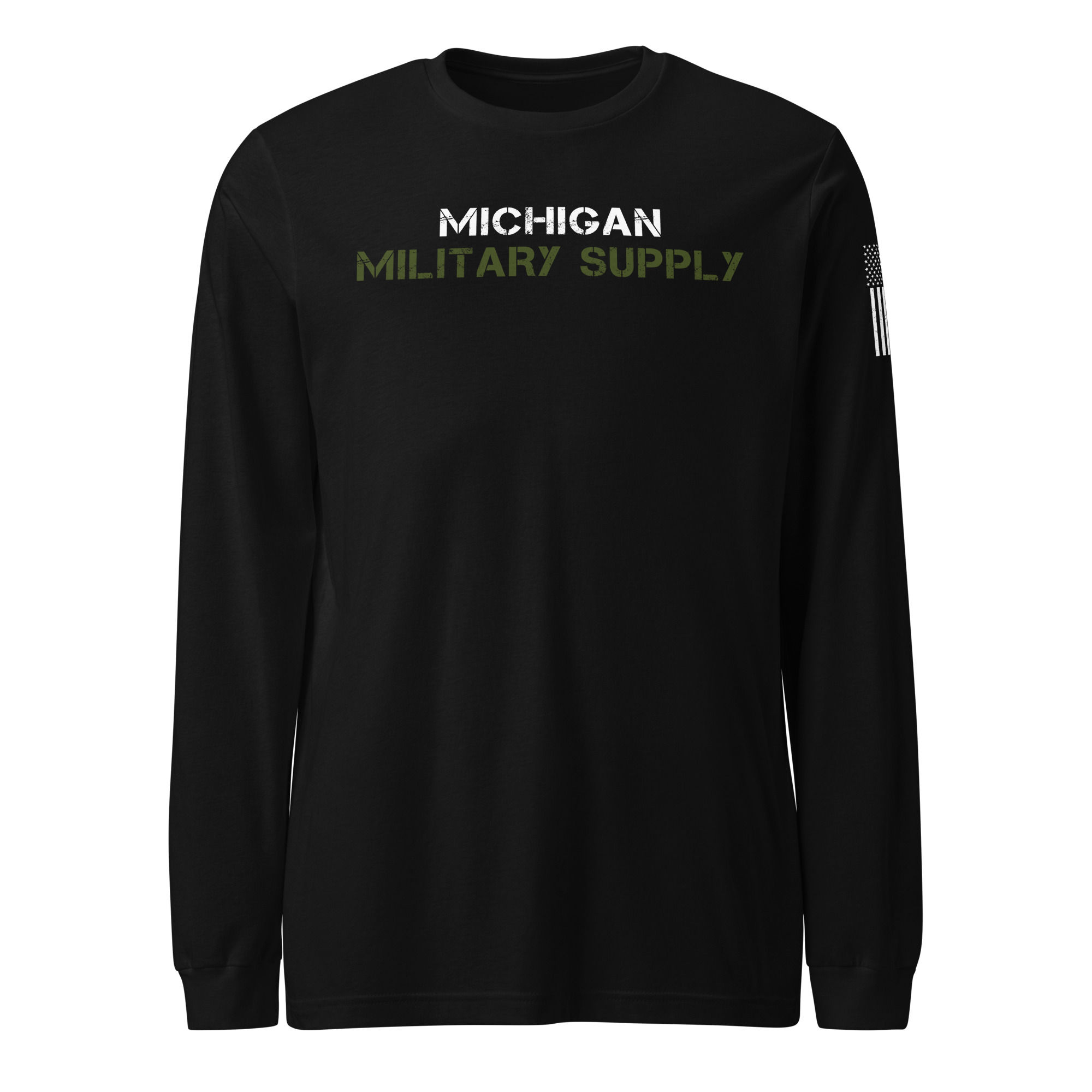 Michigan Military Supply Long Sleeve Graphic Tee (Dark/Green)