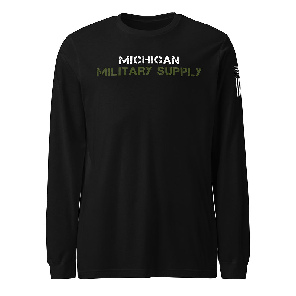 Michigan Military Supply Long Sleeve Graphic Tee (Dark/Green)
