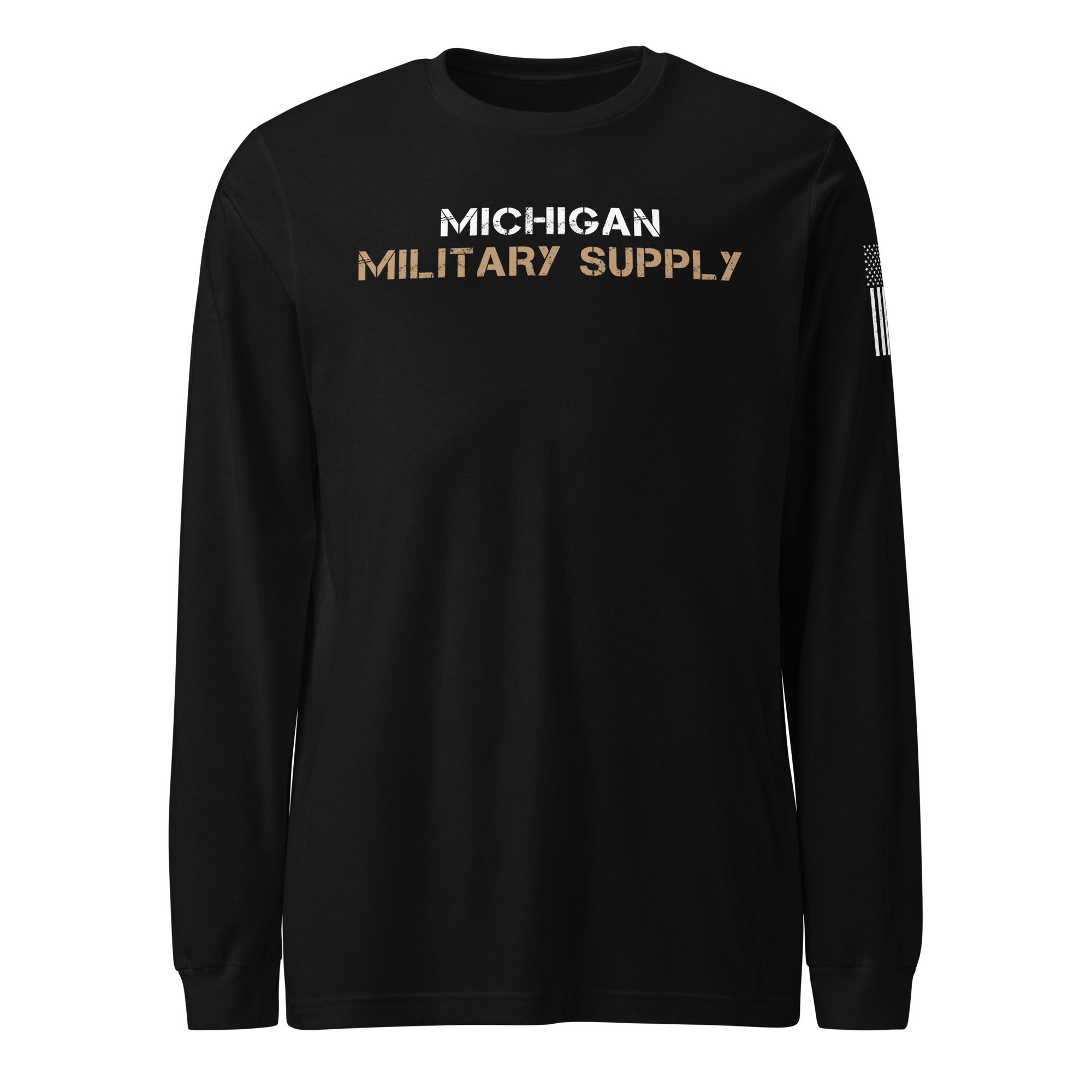 Michigan Military Supply Long Sleeve Graphic Tee (Dark/Tan)