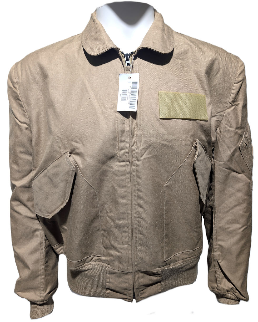 NWT USGI Tan CWU-36/P Aramid FR Valley Apparel Flyers' Jacket - Large 42-44