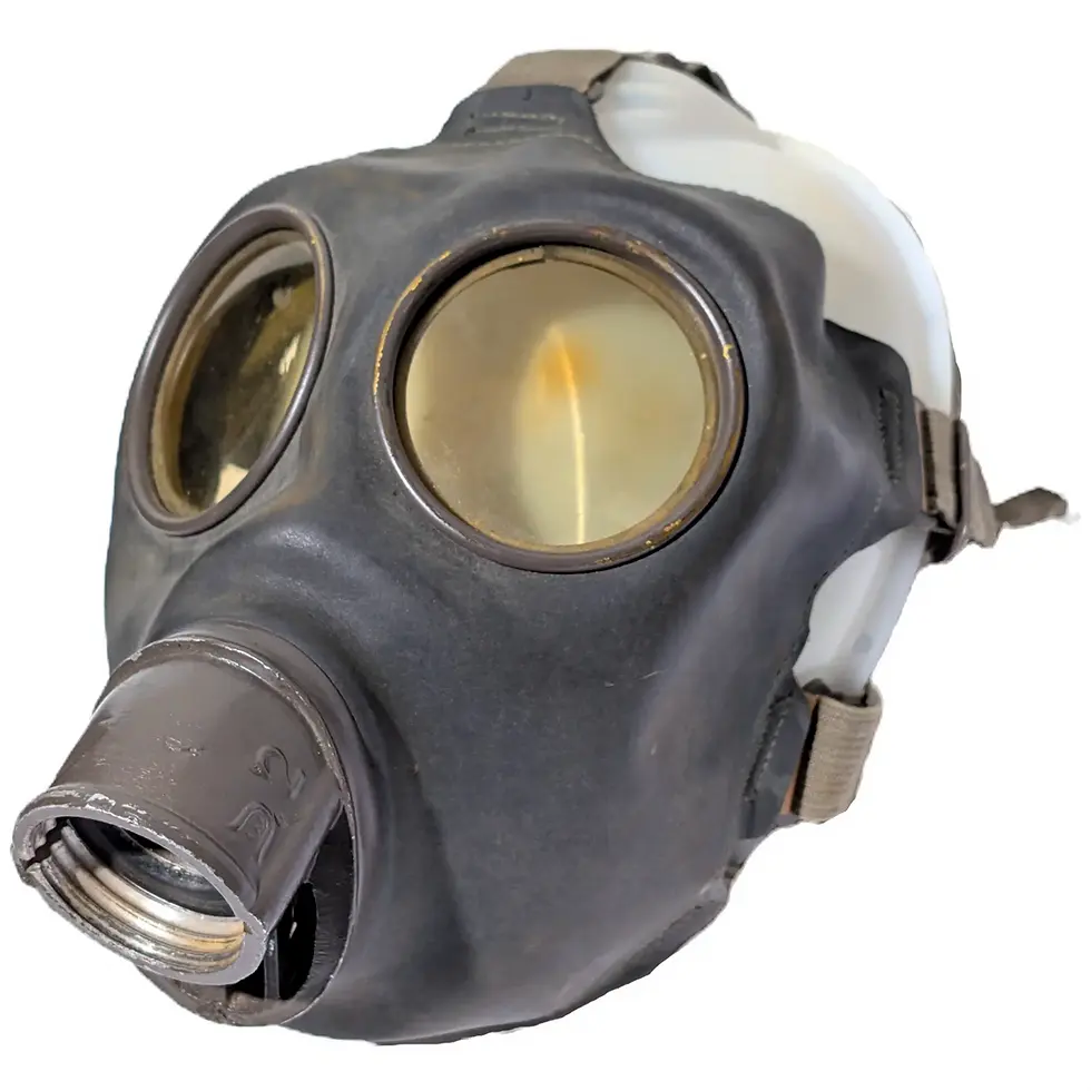 WWII/Spanish Civil War DAGSA GM38 Gas Mask w/ Dräger-Blanco Filter & Canister
