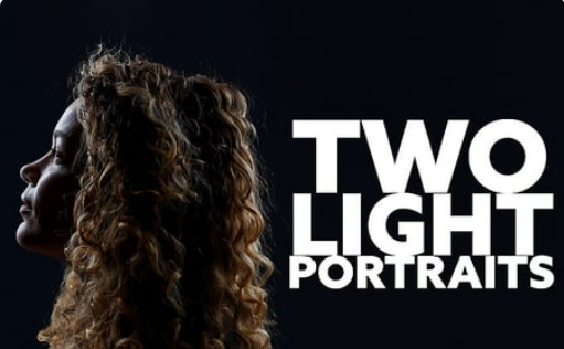 Two Light Portraits thumbnail showing portrait in profile of woman hair light and black background
