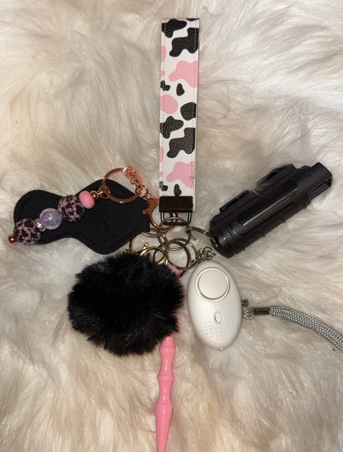 Strawberry & Choc Milk Safety Keychain