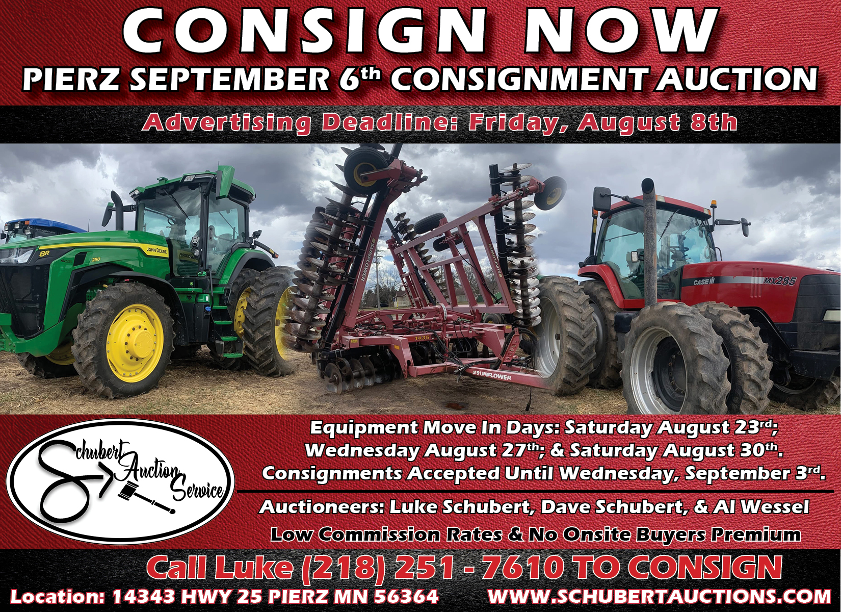 September 6th Pierz Consignment Auction