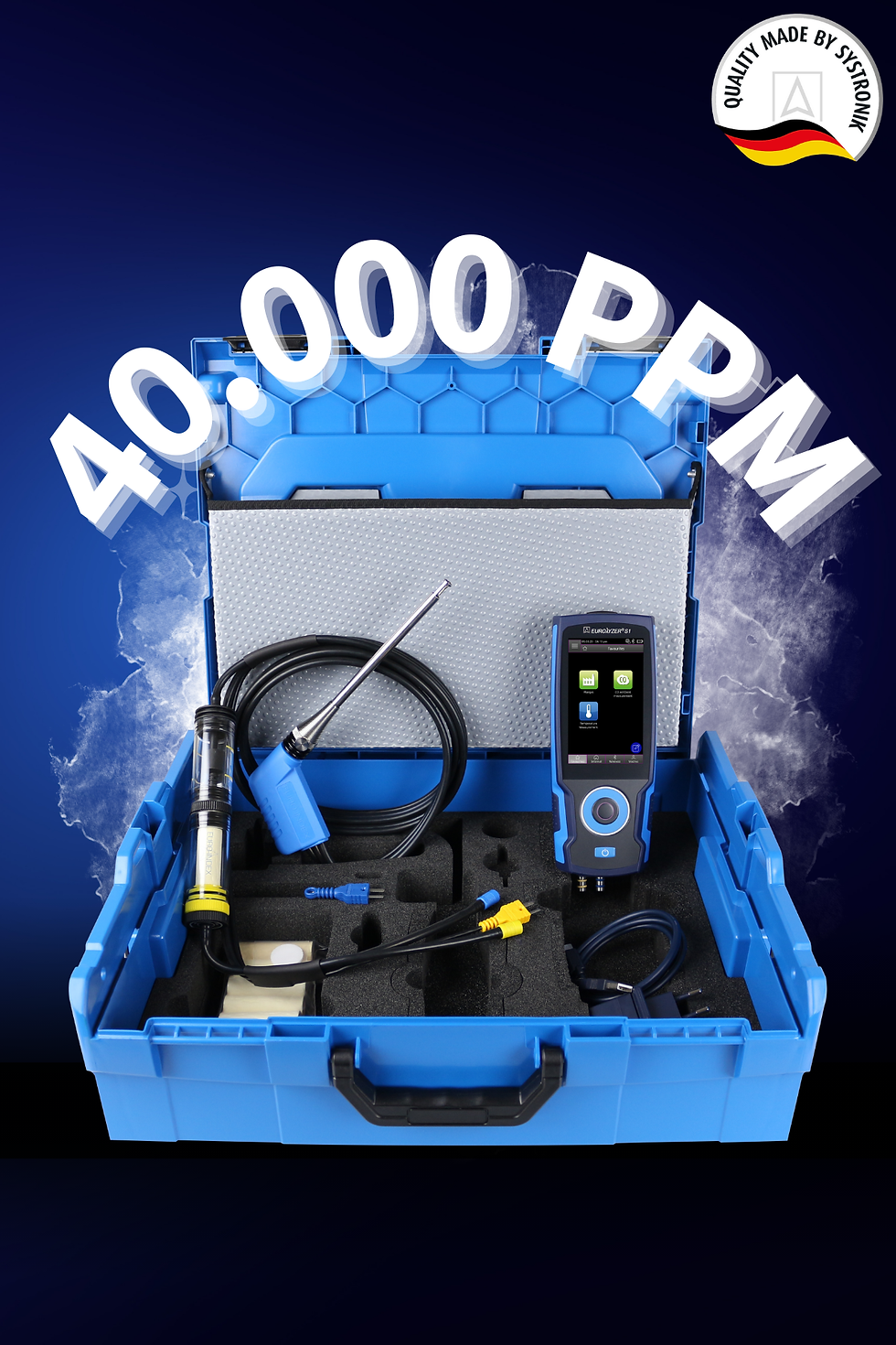 Küçük resim: Systronik EuroLyzer S1 Allrounder Set Ödüllü Baca Gazı Analiz Cihazı 40.000 PPM