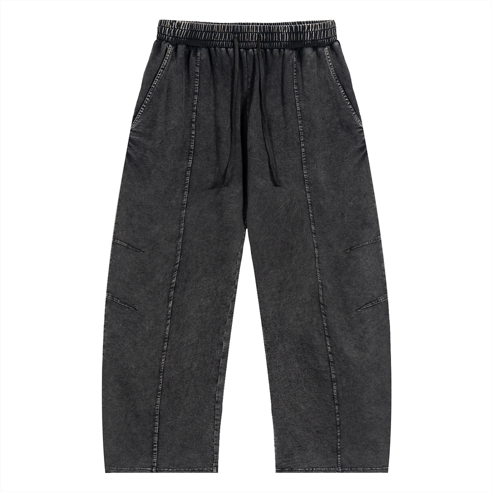 Thumbnail: Snow Wash Drawstring Cotton Pants