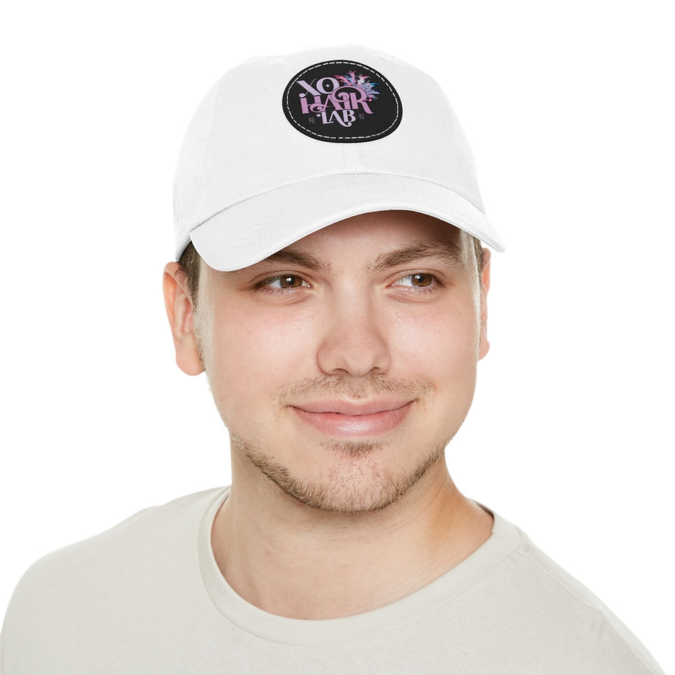 Thumbnail: Dad Hat with Leather Patch (Round)