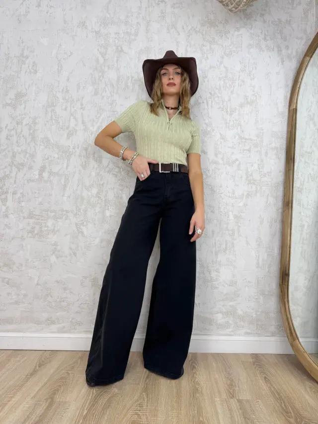 Jeans Super Wide Leg Rebeca Soft Black