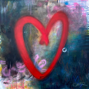 "amor callejero"
36x36 acrylic on canvas